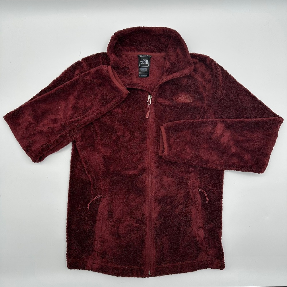 The North Face Osito Fleece Jacket Womens Small Burgundy Maroon Full Zip Soft